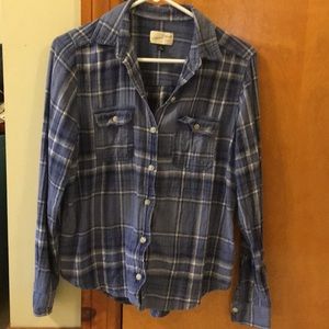 Universal thread small blue plaid button down